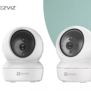 عدد 2 كاميرا EZVIZ للمنزل مع اتصال واي فاي ، كشف الحركة، صوت ثنائي الاتجاه، رؤية ليلية رائعة، أبيض