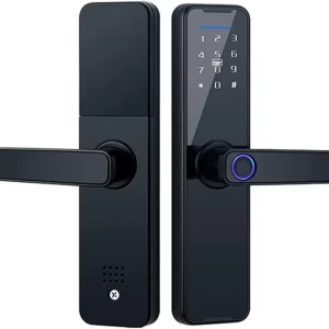 قفل باب إلكتروني ذكي مع بصمة اصبع وتحكم من الجوال